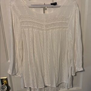 Torrid Ivory Embroidered Blouse